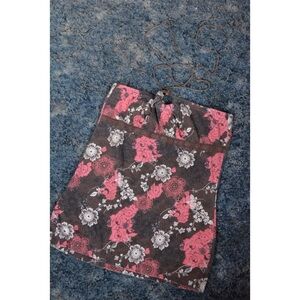 Red Paint floral halter top